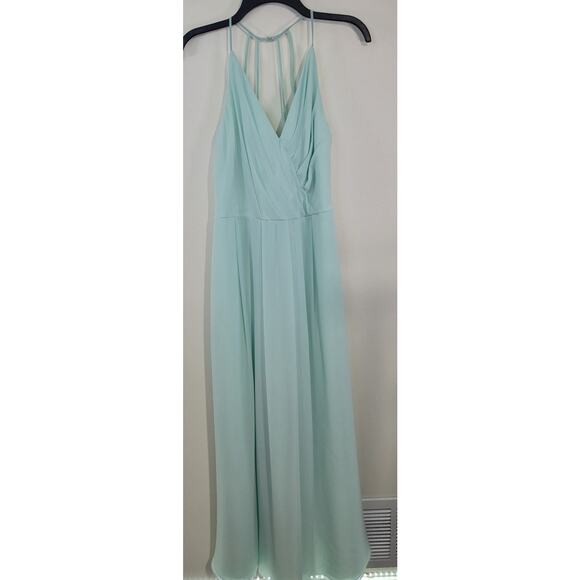 Bill Levkoff Dress Womens Size 12 Long Teal Flawless Elegant Chiffon Formal Wear - Picture 2 of 9